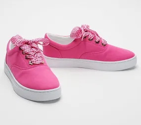 Isaac Mizrahi Live! Canvas Sneakers with Gingham Laces Isaac Mizrahi Live! Canvas Sneakers with Gingham Laces
