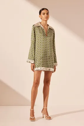 KAHLO SILK CONTRAST SHIFT MINI DRESS KAHLO SILK CONTRAST SHIFT MINI DRESS