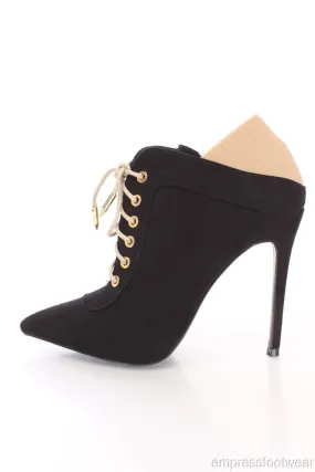 KEDRA BLACK LACE UP BOOTIES KEDRA BLACK LACE UP BOOTIES