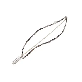 Leaf shaped twigs with fresh water pearl - brooch - silver 925 - black oxidation Leaf shaped twigs with fresh water pearl - brooch - silver 925 - black oxidation