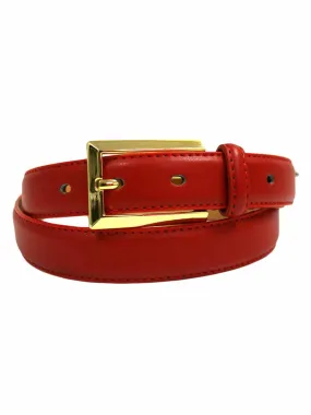 Leather Dress Belt With Gold Buckle Leather Dress Belt With Gold Buckle