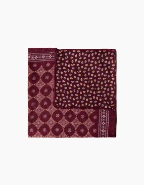 Maroon & Blue, Diamond & Paisley Reversible Pocket Square Maroon & Blue, Diamond & Paisley Reversible Pocket Square