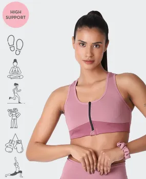 Mauve Mist Zip Sports Bra Mauve Mist Zip Sports Bra