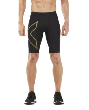 Men's Light Speed Compression Shorts - Black / Gold Reflective Men's Light Speed Compression Shorts - Black / Gold Reflective