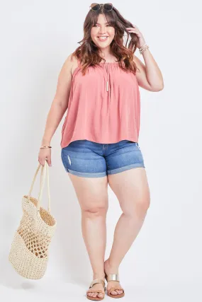 Missy Plus Size Wannabettabutt 3-Button Cuffed Shorts Made With Recycled Fibers 12 Pack Missy Plus Size Wannabettabutt 3-Button Cuffed Shorts Made With Recycled Fibers 12 Pack