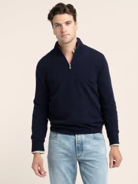 Navy Cashmere Quarter Zip Sweater Navy Cashmere Quarter Zip Sweater