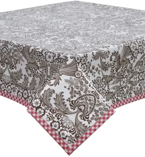 Odd Sized Toile Brown Oilcloth Tablecloths Odd Sized Toile Brown Oilcloth Tablecloths