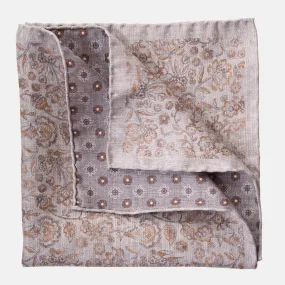 Pascal - Double Sided Silk Pocket Square - Grey & Bronze Pascal - Double Sided Silk Pocket Square - Grey & Bronze