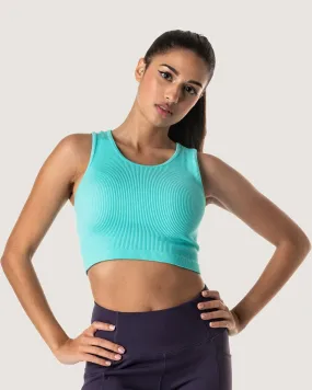 PERFORMANCE TRAINING CROP TEE - TURQUOISE PERFORMANCE TRAINING CROP TEE - TURQUOISE