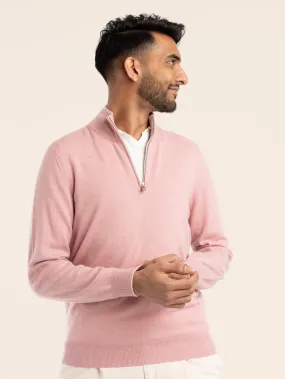 Pink Cashmere Quarter Zip Sweater Pink Cashmere Quarter Zip Sweater