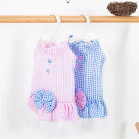 Playful Gingham Dog Dress – Perfect for Stylish Outings Playful Gingham Dog Dress – Perfect for Stylish Outings