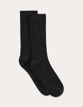 Ribbed Crew Socks - Black Ribbed Crew Socks - Black