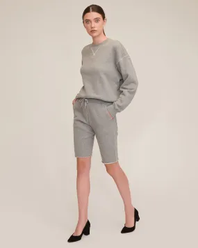 Romy Raw Edge French Terry Bermuda Short in Heather Grey Romy Raw Edge French Terry Bermuda Short in Heather Grey
