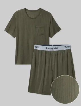 Second Skin Luxe Rib Sleep Tee & Short Set Second Skin Luxe Rib Sleep Tee & Short Set