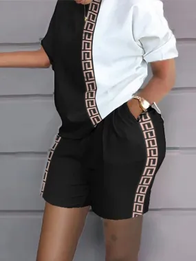 Serene Comfort: Plus Size Casual Top & Shorts Set Serene Comfort: Plus Size Casual Top & Shorts Set