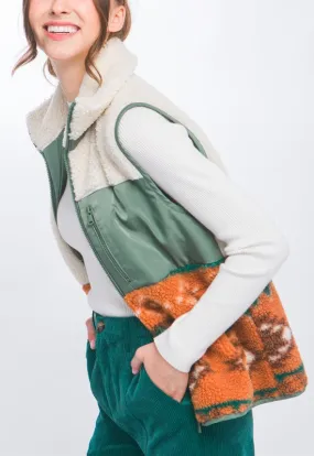 Sienna Sherpa Tribal Zip Up Vest Sienna Sherpa Tribal Zip Up Vest