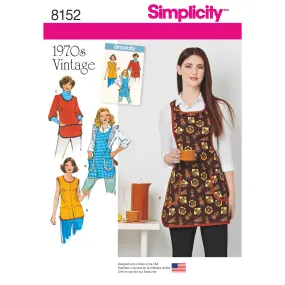 Simplicity Pattern 8152 Misses' Vintage 1970's Aprons Simplicity Pattern 8152 Misses' Vintage 1970's Aprons