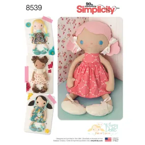 Simplicity Pattern 8539 15" Stuffed Dolls and Clothes Simplicity Pattern 8539 15" Stuffed Dolls and Clothes