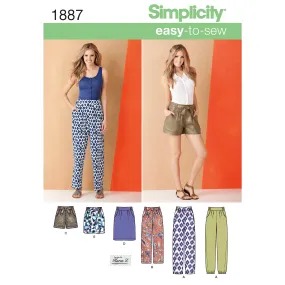 Simplicity Sewing Pattern 1887 Misses' Trousers & Skirts Simplicity Sewing Pattern 1887 Misses' Trousers & Skirts