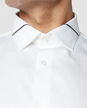 Soktas Piped Collar Shirt - White Soktas Piped Collar Shirt - White