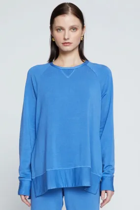 Stateside Softest Fleece Raglan Side Slit Sweatshirt in Club Blue Stateside Softest Fleece Raglan Side Slit Sweatshirt in Club Blue