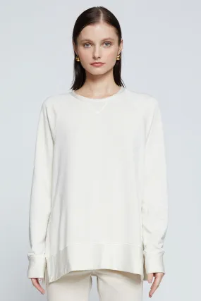 Stateside Softest Fleece Raglan Side Slit Sweatshirt in Cream Stateside Softest Fleece Raglan Side Slit Sweatshirt in Cream
