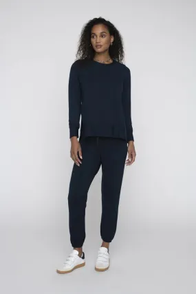 Stateside Women's Softest Fleece Raglan Side Slit Sweatshirt - New Nave Blue Stateside Women's Softest Fleece Raglan Side Slit Sweatshirt - New Nave Blue