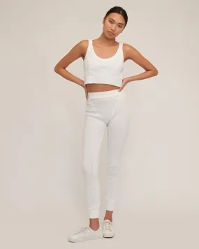 Stretch Waffle Aden Seamed Pant in Off White Stretch Waffle Aden Seamed Pant in Off White