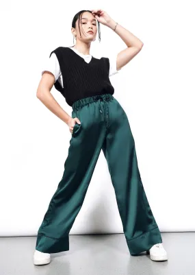 The Empower Satin Loose Leg Drawstring Pant The Empower Satin Loose Leg Drawstring Pant
