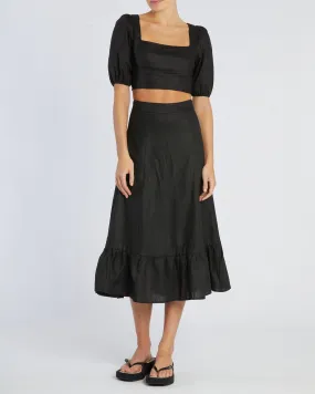 Violetta Linen Skirt - Black Violetta Linen Skirt - Black