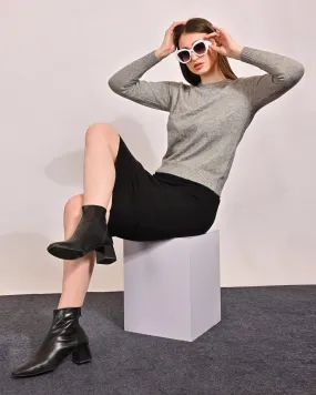 Women Grey Acrylic Sweater Women Grey Acrylic Sweater